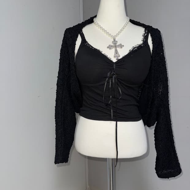 스팽글 볼레로 가디건 