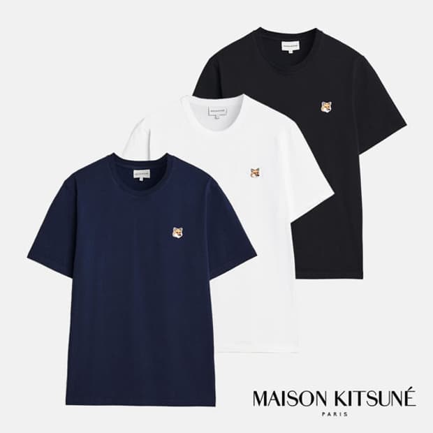 메종키츠네 반팔티 블랙/네이비/화이트 새상품
