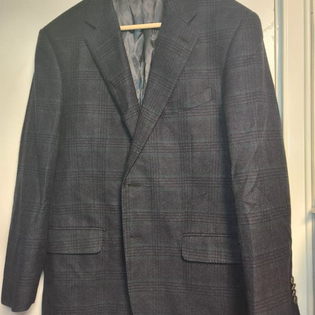 캠브리지멤버스 캐시미어100 체크 블레이져 M정도