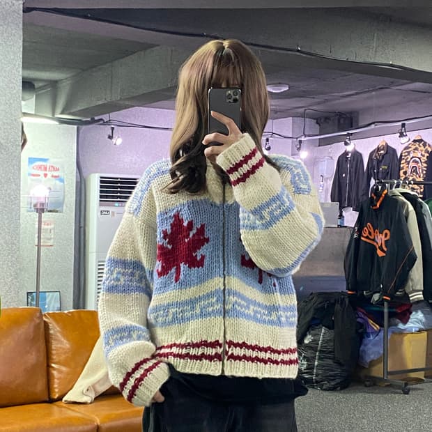 빈티지 리엘 노르딕 가디건 B2540