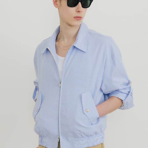 신앤리 크루징 스트라이프 해링턴 자켓 블루 L