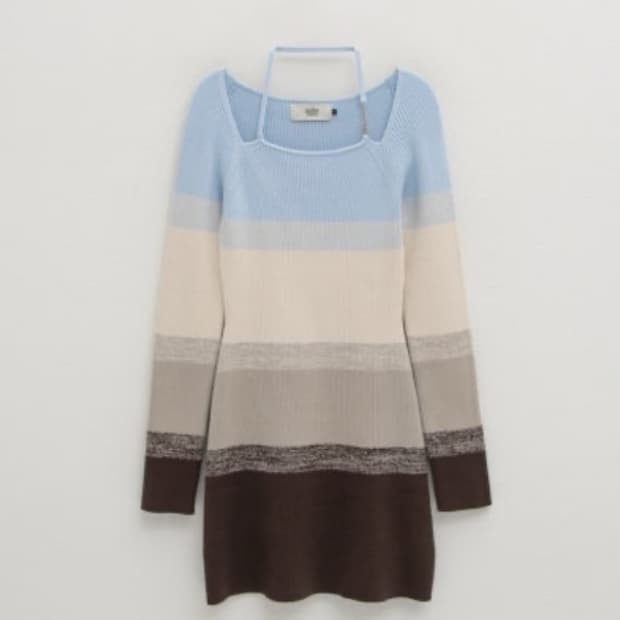 아틀리에나인 홀터넥 니트 원피스