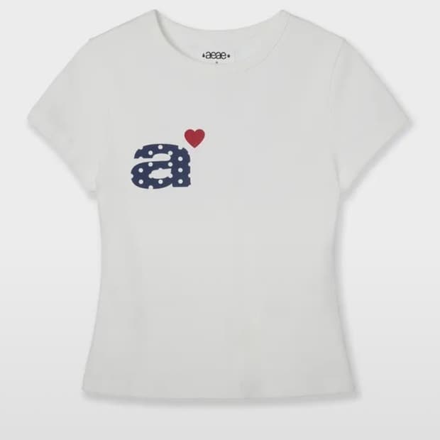 aeae DOT SMALL LETTER TEE [WHITE] 에이이에이이