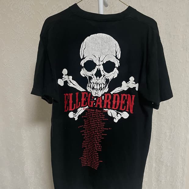 ELLEGARDEN SKULLSHIT 투어 프린팅 반팔 티셔츠 블랙 XL