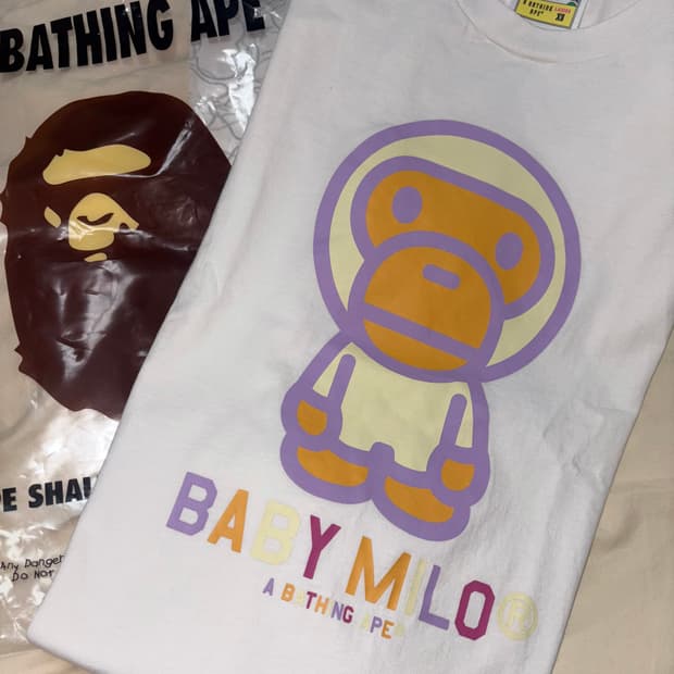 베이프 베이비 마일로 파스텔 멀티 반팔티