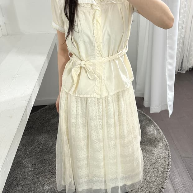 silver lace detail blouse