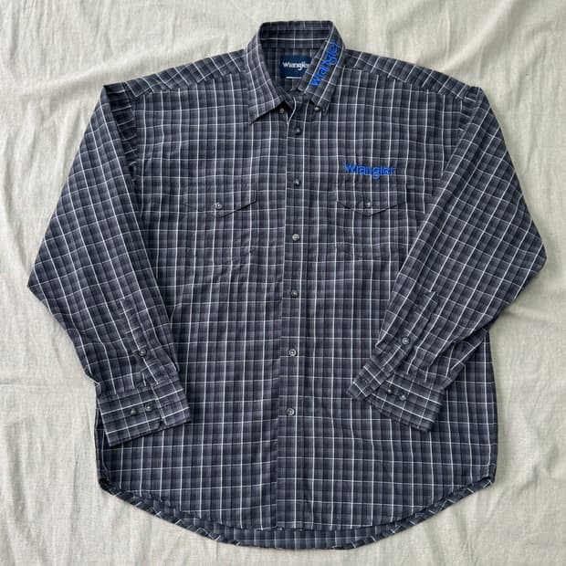 랭글러 자수 웨스턴 체크셔츠 105