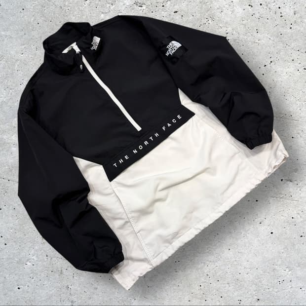 [XL] 노스페이스 화이트라벨 블랙/화이트 아노락 바람막이 B511