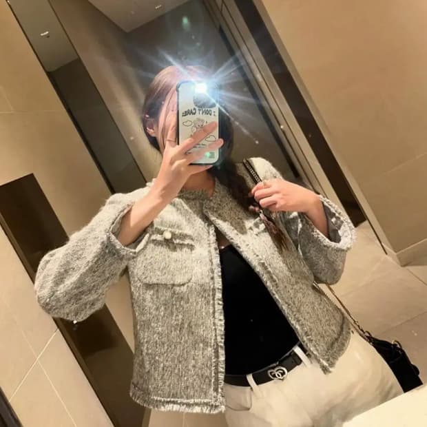 무드나인-제작 울 트위드자켓(새상품)