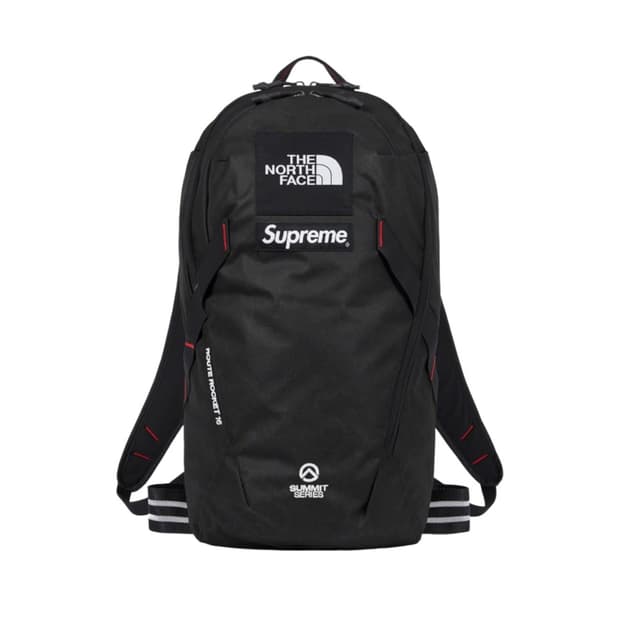 슈프림 x 노스페이스 서밋 시리즈 아우터 테이프 심 루트 로켓 백팩 블랙