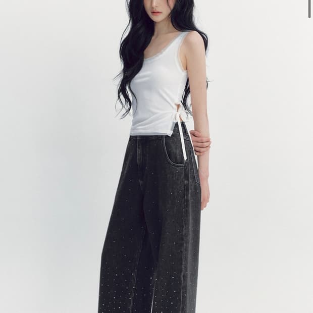 더티스 크리스탈 데님 블랙 s 숏