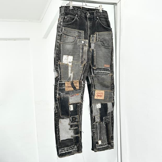 리바이스 커스텀 패치워크 데님 팬츠