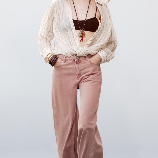 ZARA 자라 와이드 레그 미드라이즈 데님진