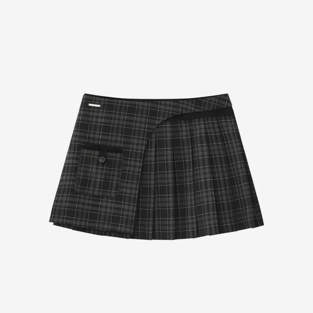 미세키서울 Pocket layered check skirt BLACK 2