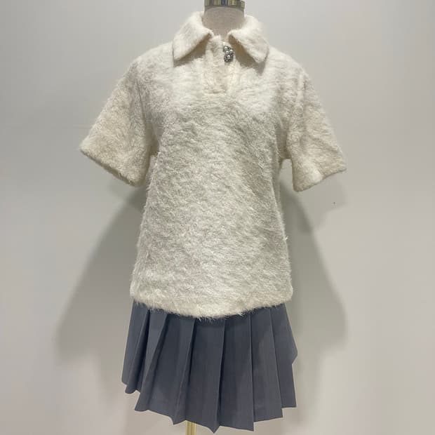 서쿠키 반팔 니트 아이보리 M