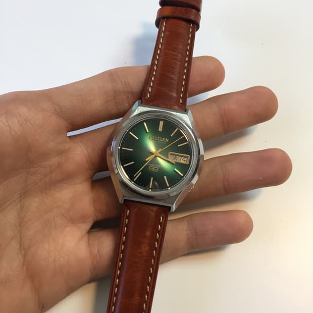 70s citizen cosmotron green dial