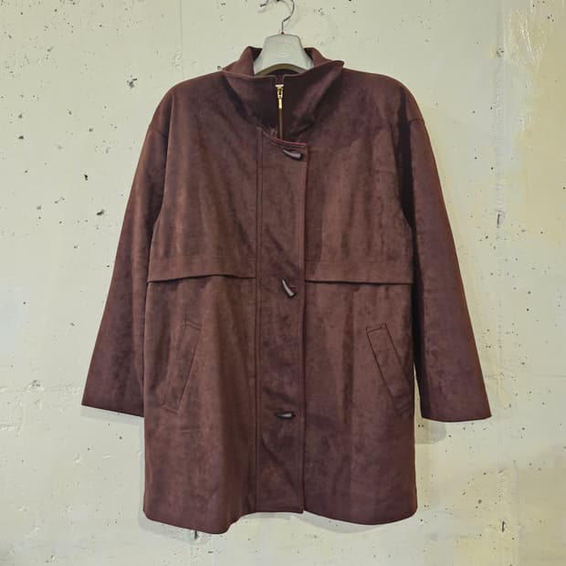 빈티지 스웨이드 스타일 하프 더플 코트