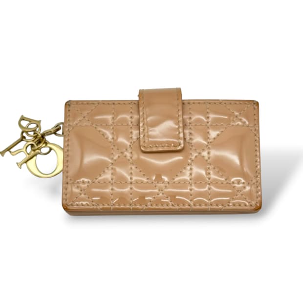 디올 레이디 디올 아코디언 카드지갑 샌드