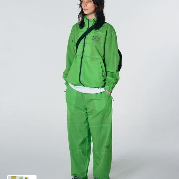 스컬프터 트리플 스티치 팬츠 애시드 그린 L