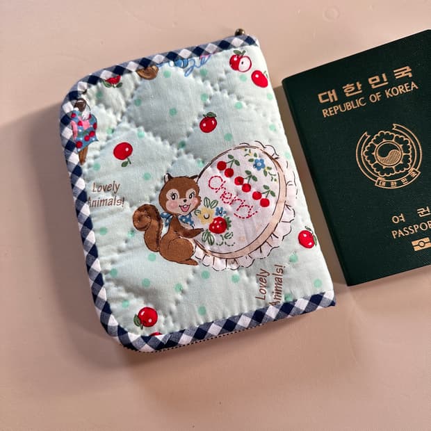 마츠야마원단 퀼트 파우치 / 여권케이스 / 여권파우치 / 다이어리수첩