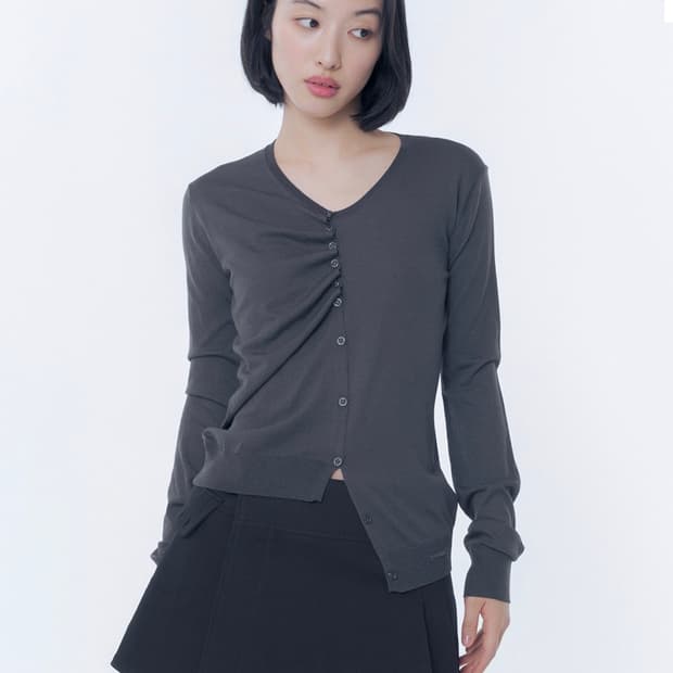 미세키서울 Half shirring button cardigan 가디건