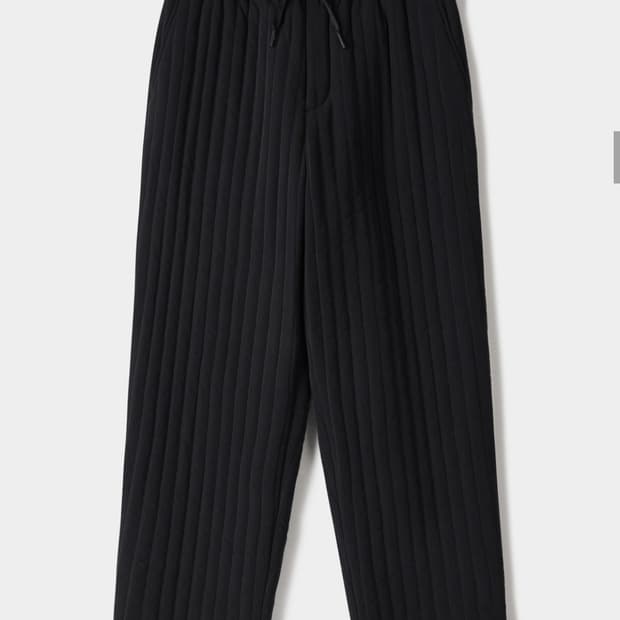 247시리즈 퀼티드 셋업 와이드 팬츠 BLACK