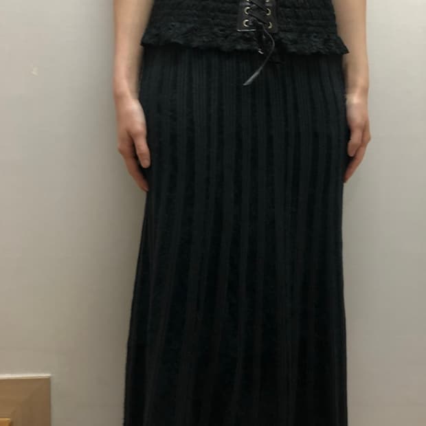 빈티지 블랙 레이스 벨트