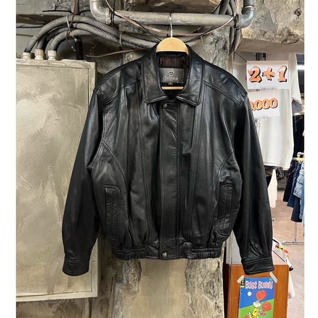 빈티지 양가죽 레더 자켓 블랙 M #csz3942