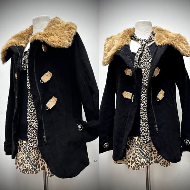 [Cecil Mcbee] Gal Mood Fur Detail Black 