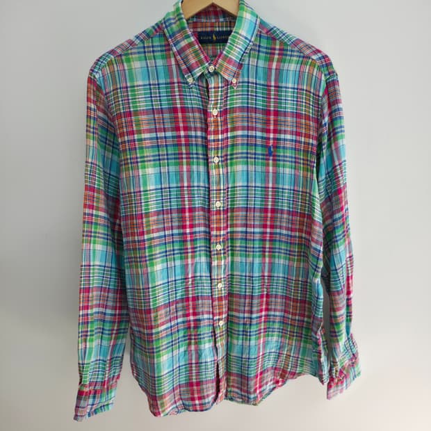 [L] 폴로 랄프로렌 린넨 체크 셔츠