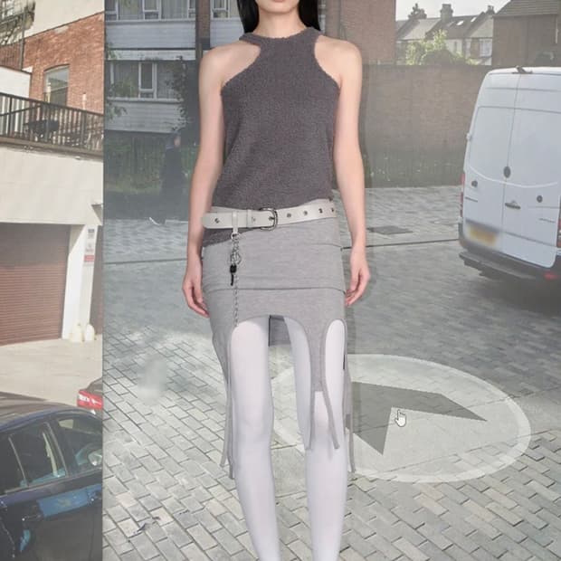 Cerric. GARTER COTTON SKIRT / BLACK