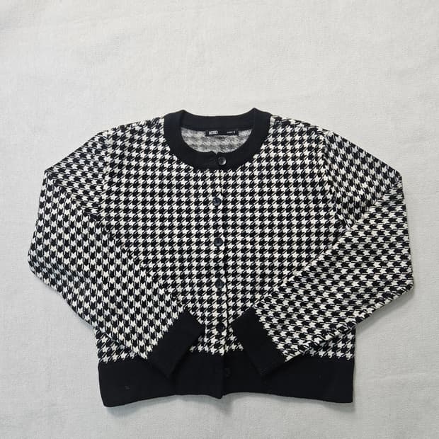 S 미쏘 체크 베색 가디건 0309Y