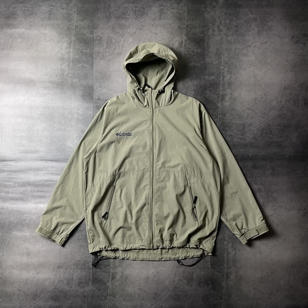 COLUMBIA 컬럼비아 빈티지 카키 후드 윈드브레이커 A00480