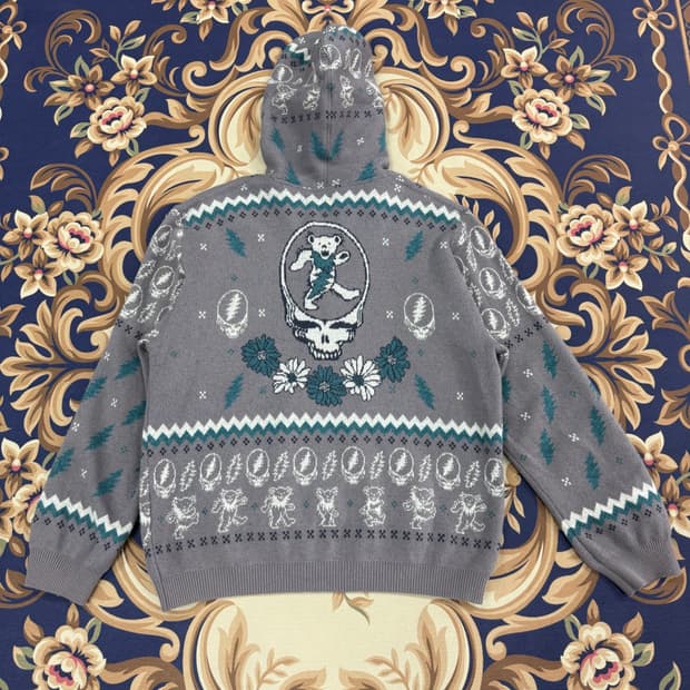 (XL)디스이즈 네버댓 x 그레이트풀 데드 니트 후드집업