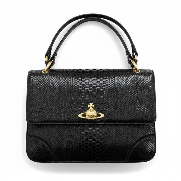 비비안웨스트우드 정품 블랙 뱀피 패턴 크로스백