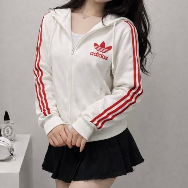 아디다스 파이어버드 흰빨 후드집업 져지 트랙탑