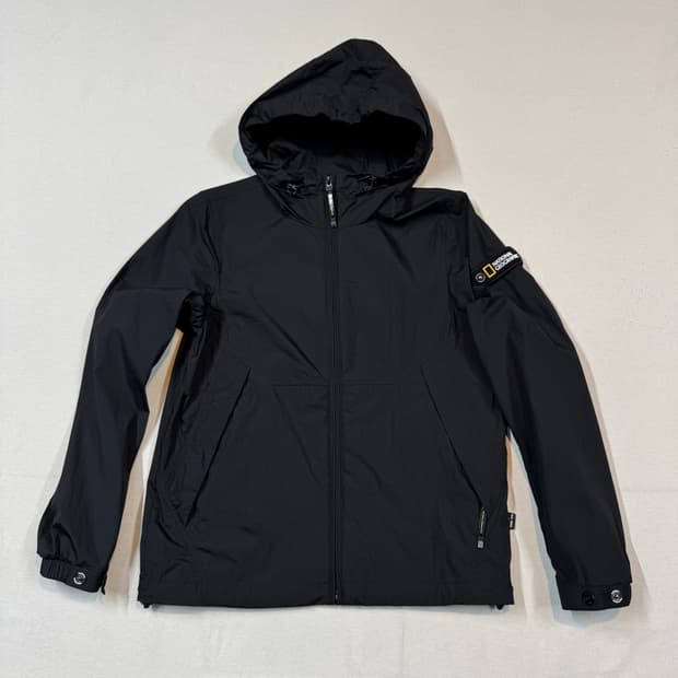 S) 내셔널지오그래픽 바람막이 후드 자켓 블랙