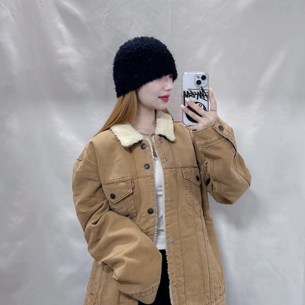 리바이스 베이지 양털 데님 자켓 