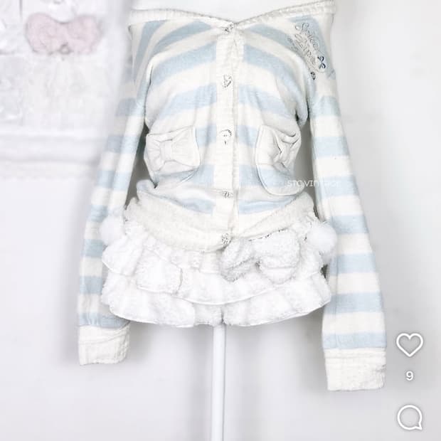 엣티시 로걀 민트코어 스트라이프 니트 가디건