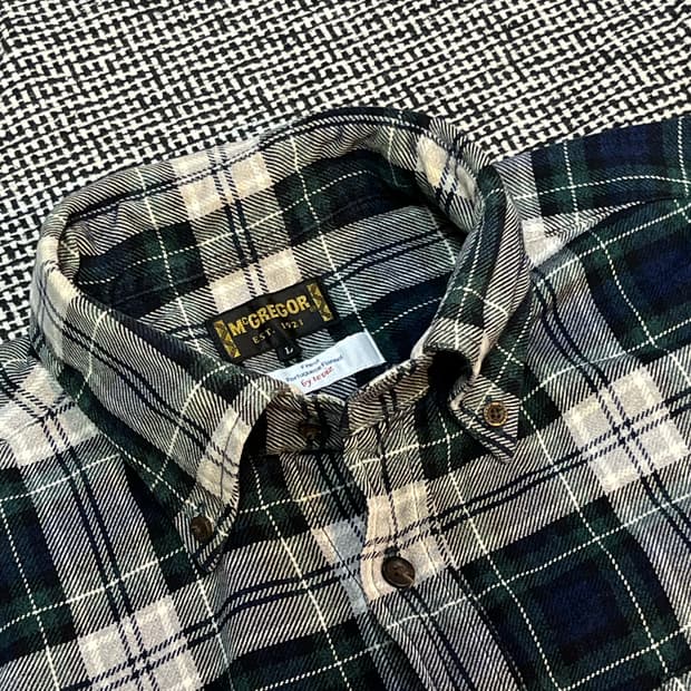 맥그리거 버튼다운 체크셔츠