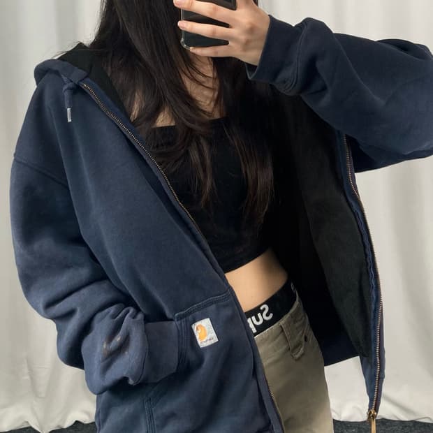 칼하트 써멀 네이비 후드집업