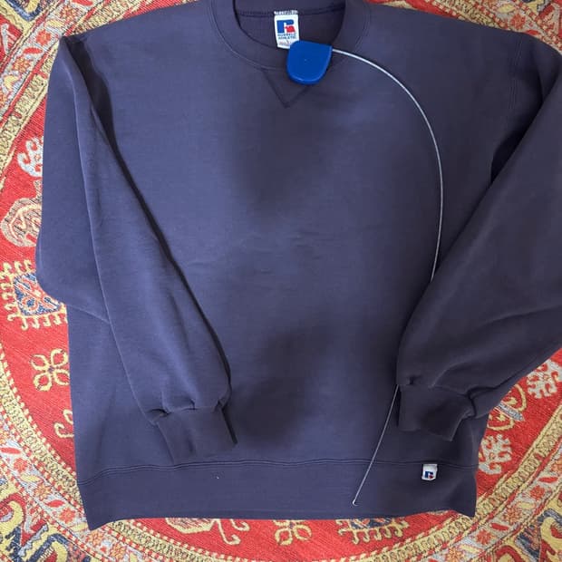 90s 러셀 네이비 퍼플 스웻 셔츠