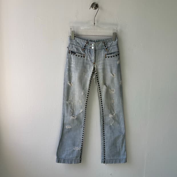 돌체앤가바나 아카이브 2006ss 스터드 울프 진 