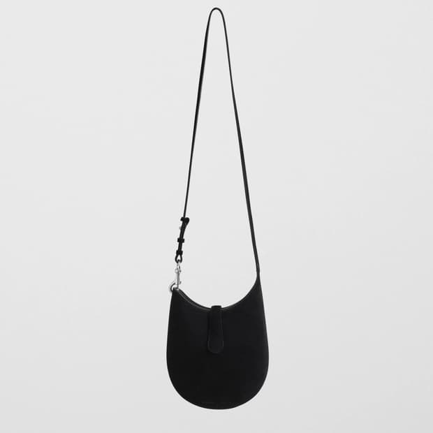 피비파일로 26ss 미니 빈 슬링백/블랙 스웨이드