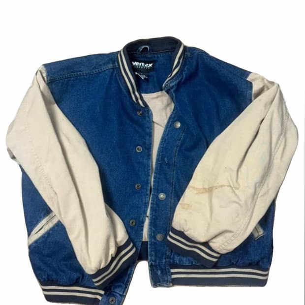 데님 바시티 자켓 