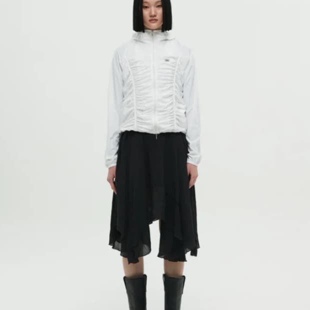 나체 셔링 라이드 집업 그레이