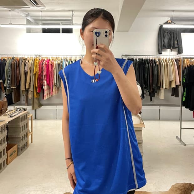 CHAMPION reversible mesh sleeveless 양면
