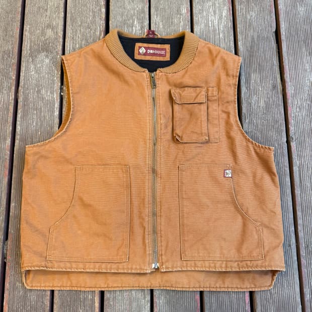 빈티지 양털 워크 베스트 브라운