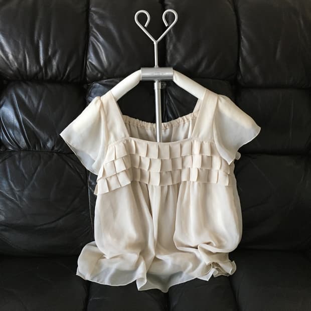 square neck ruffle blouse