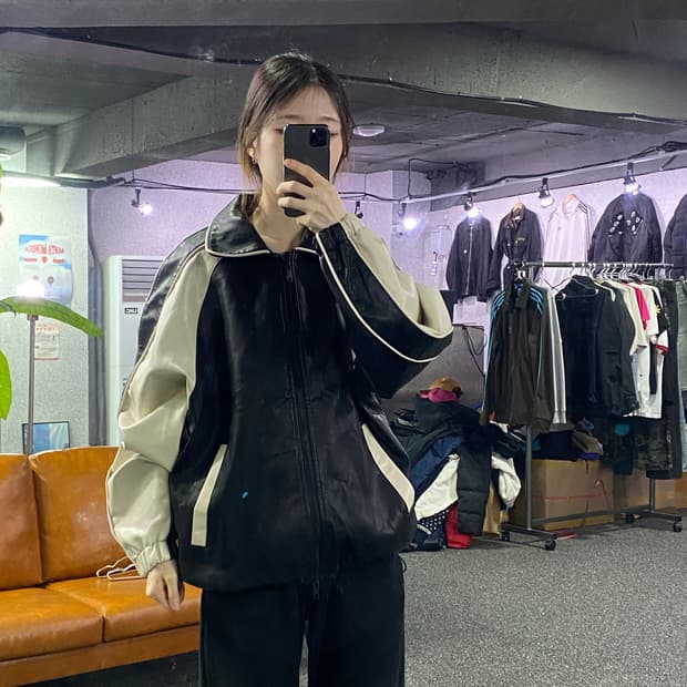 라퍼지스토어 투톤 투웨이 레더자켓 B2042